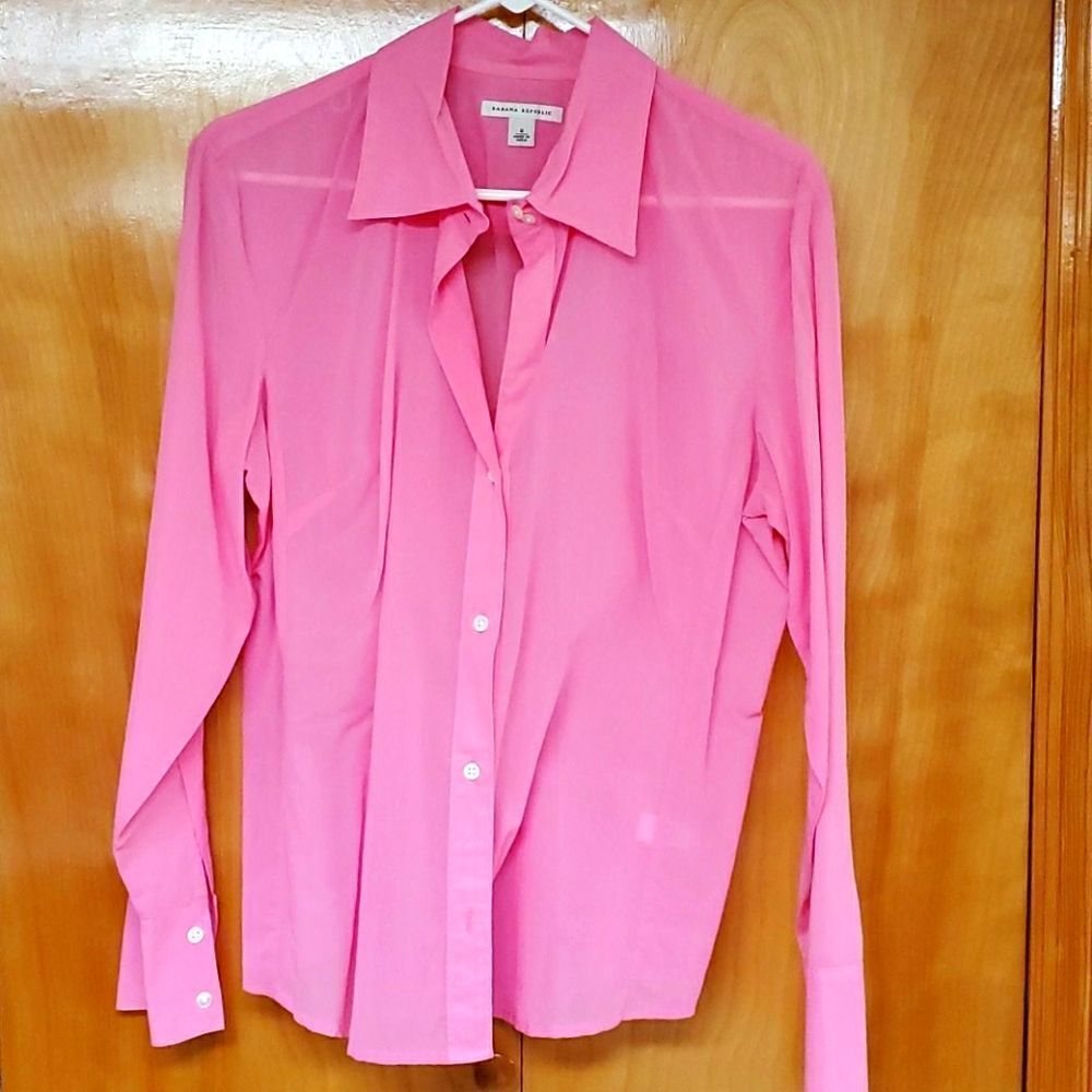 Banana Republic gauzy cotton button down shirt M *